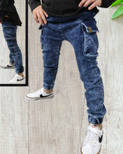 Load image into Gallery viewer, Kids washed blue color pants