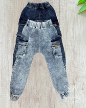 Load image into Gallery viewer, Kids washed blue color pants