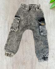 Load image into Gallery viewer, Kids washed black color pants