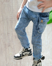 Load image into Gallery viewer, Kids washed blue color pants