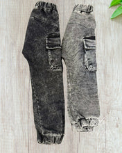 Load image into Gallery viewer, Kids washed black color pants
