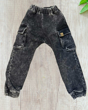 Load image into Gallery viewer, Kids washed black color pants
